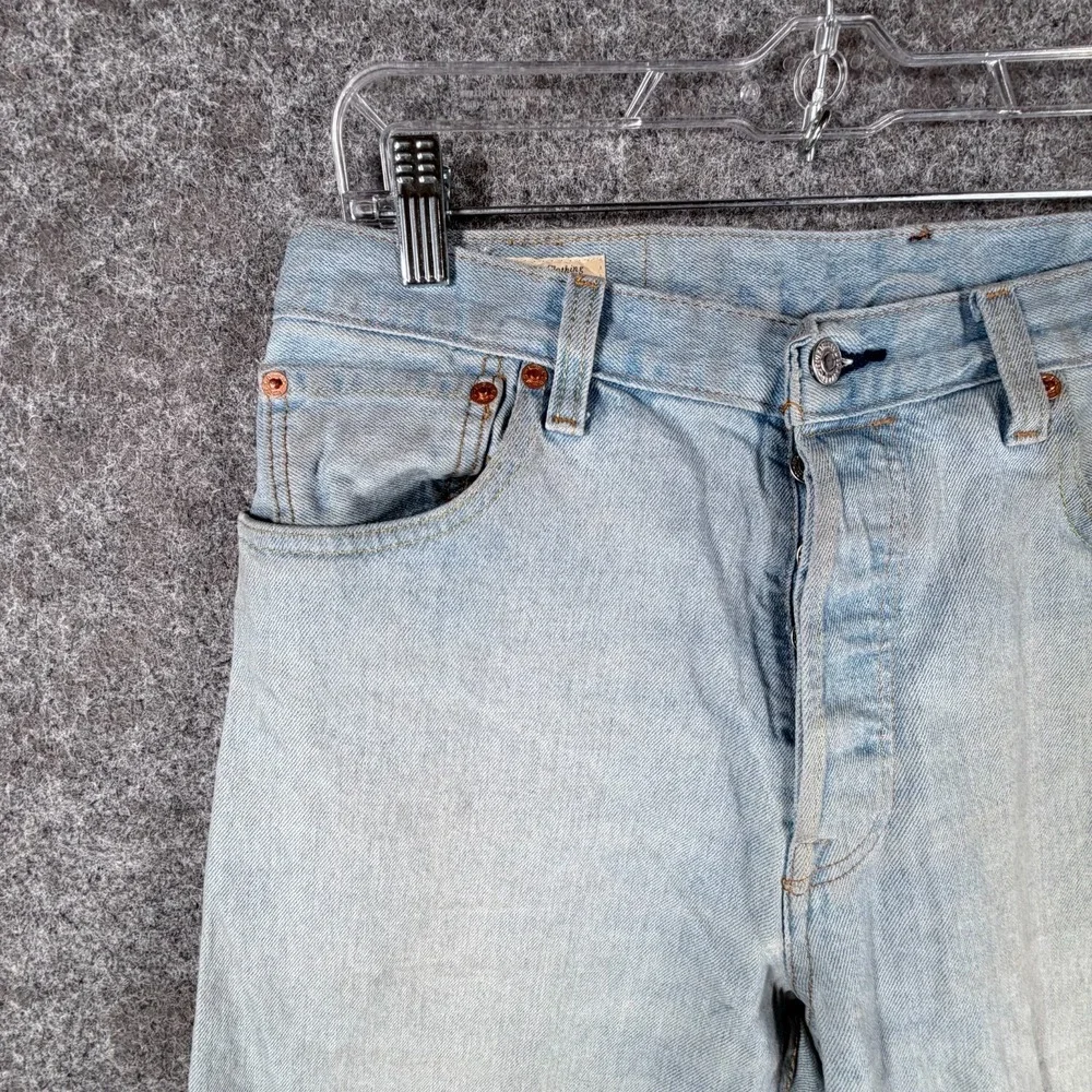 Levis 501 '93 Jeans Mens 33x34 Blue Denim Cotton Stretch Straight Fit Mid Rise‎